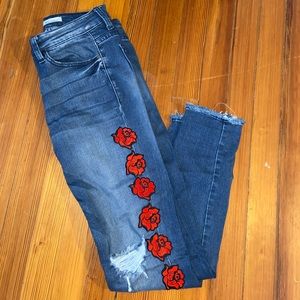 Denim Jeans with Roses